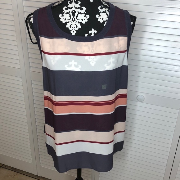 LOFT Tops - Loft Outlet Striped Tank Blouse Large NWT